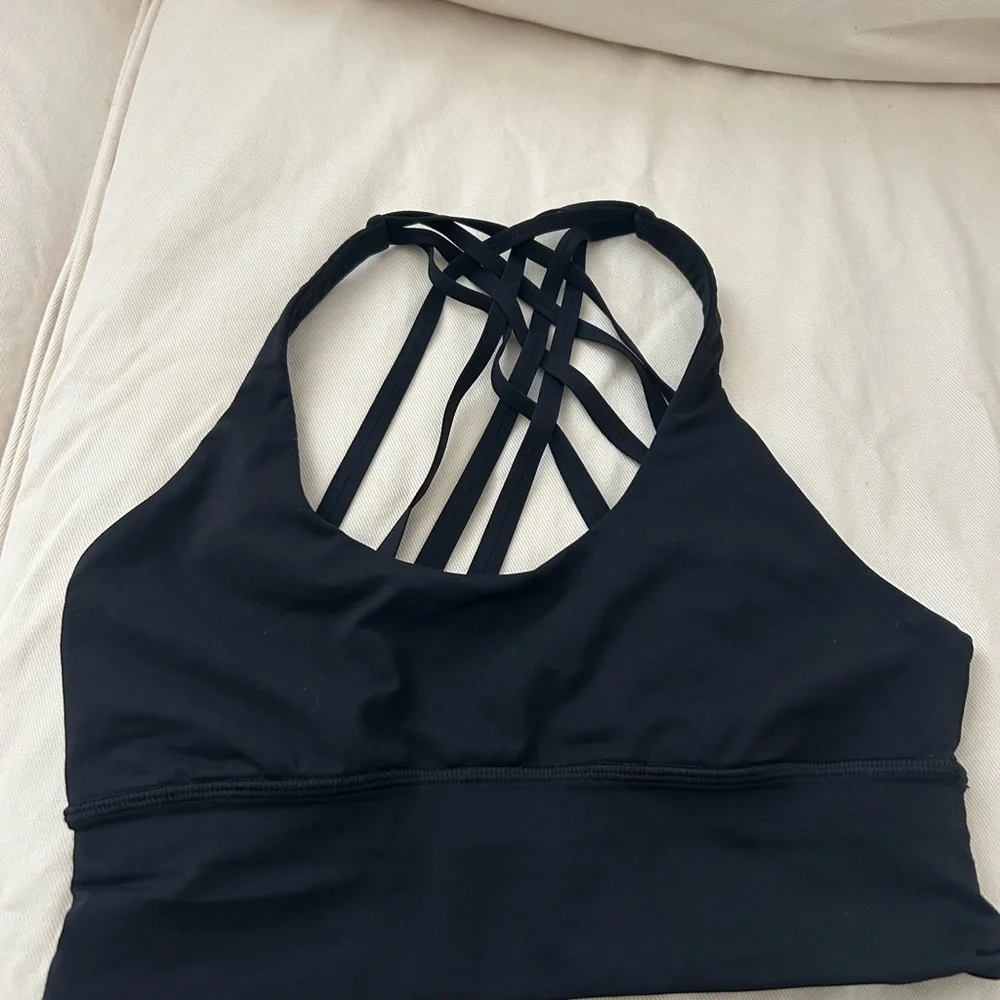 Lululemon Free To Be Moved Bra in black.
